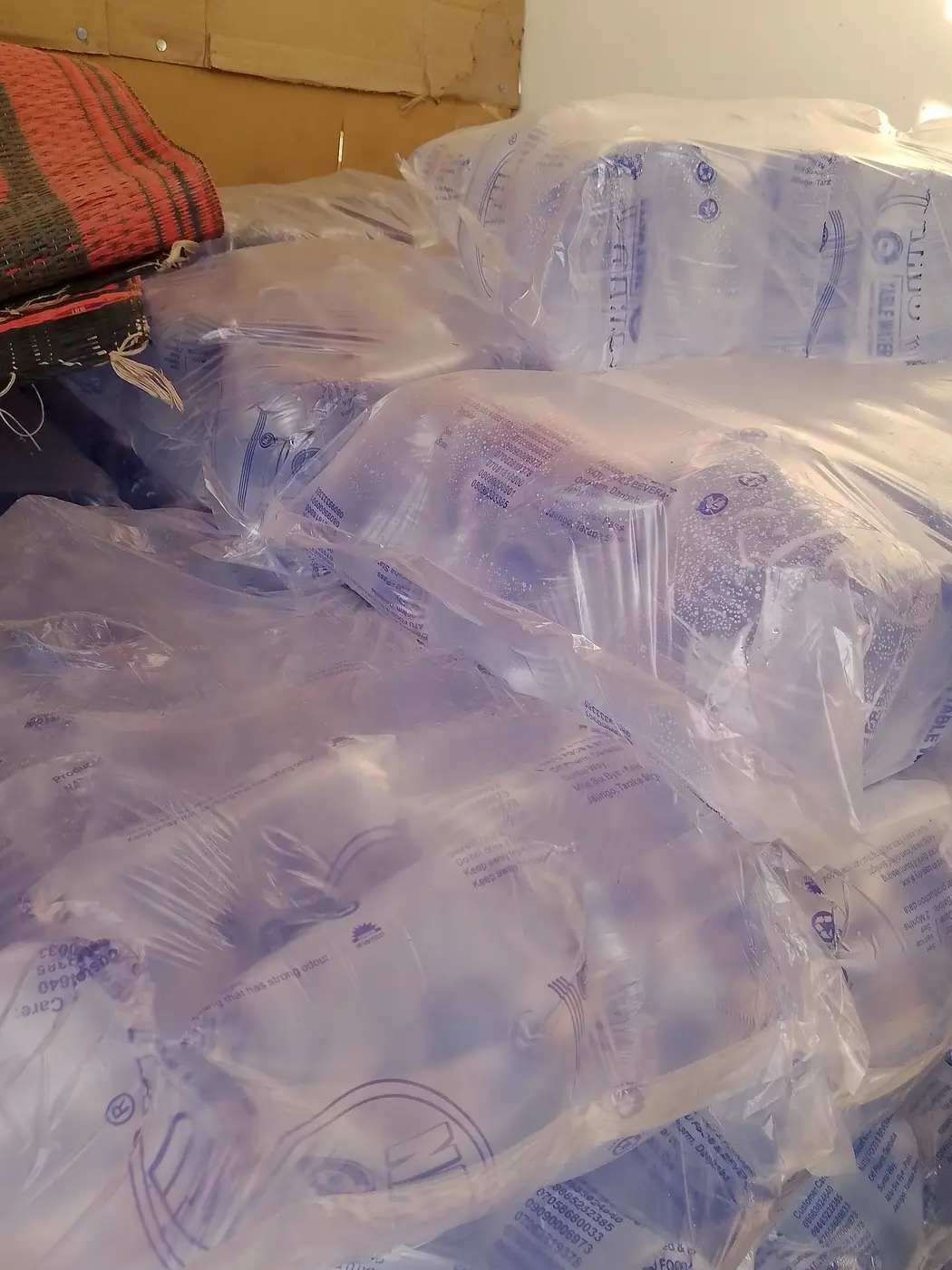 Bags of pure water sachets