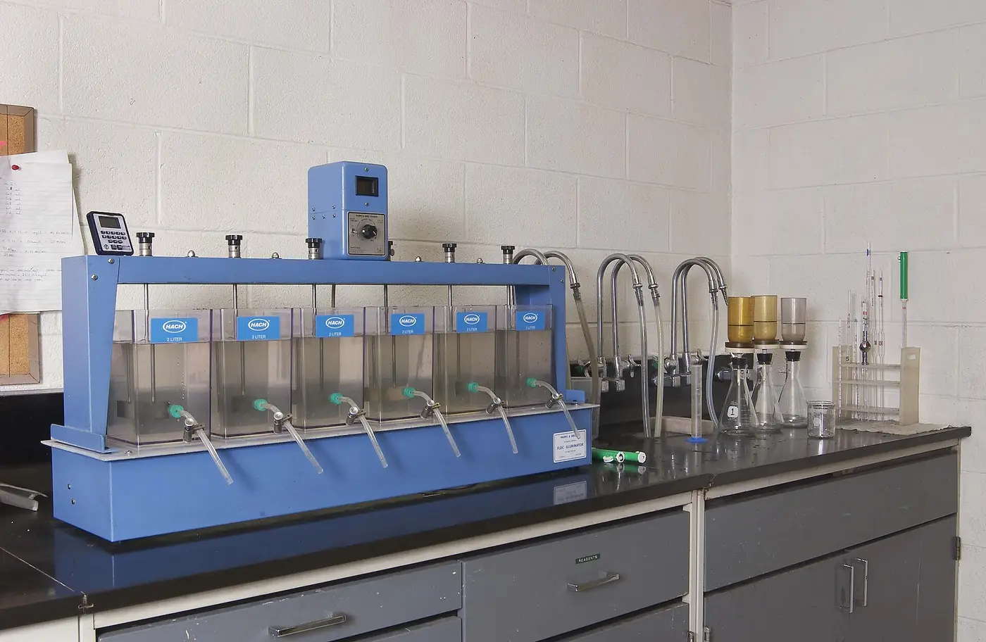 Water quality testing equipment in a laboratory