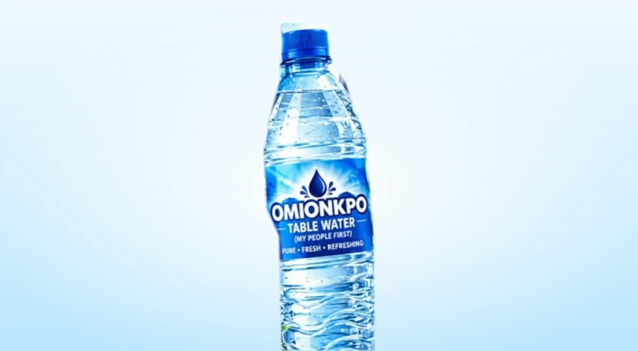 A bottle of Omionkpo Table Water