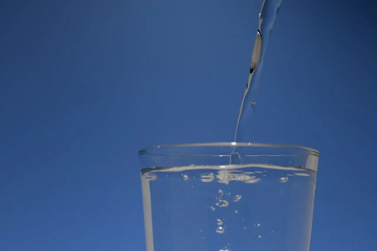 Clean water poured into a glass